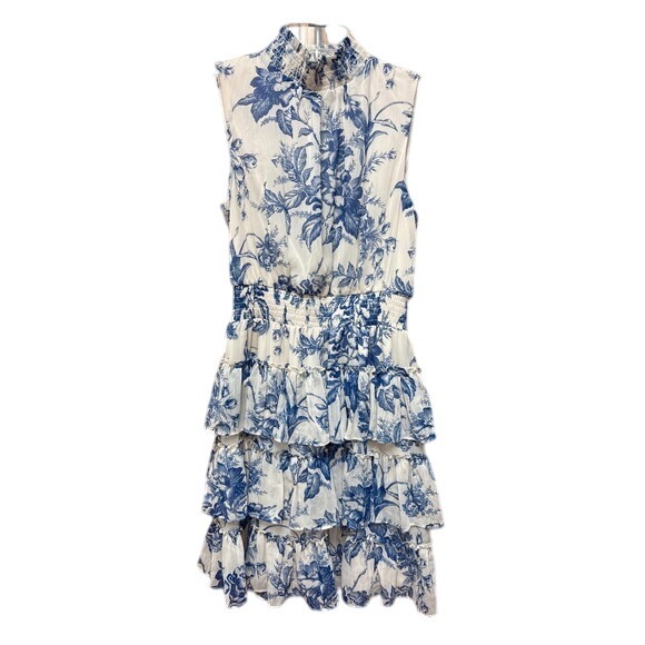 Express Dresses & Skirts - Express Women XS Floral‎ Ruffled Mini Dress Mocked Neck Summer Boho Cottagecore